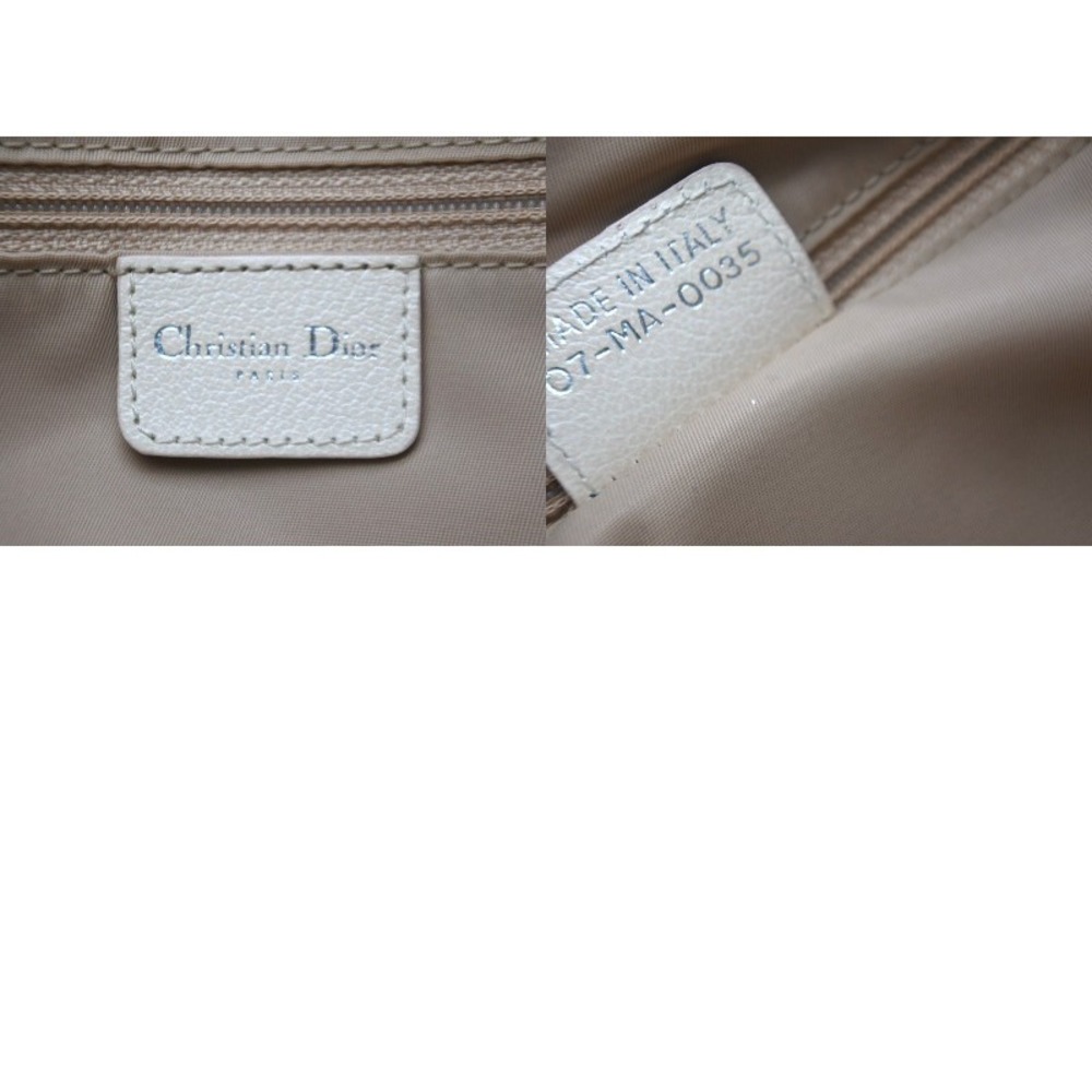 Dior Handbag Canvas Tan Flower Embroidery Trotter Christian Floral Beige - Picture 10 of 10